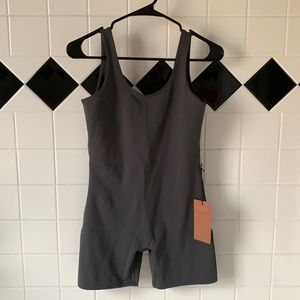 NWT Girlfriend Collective Unitard in Moon Bike (Grey)
